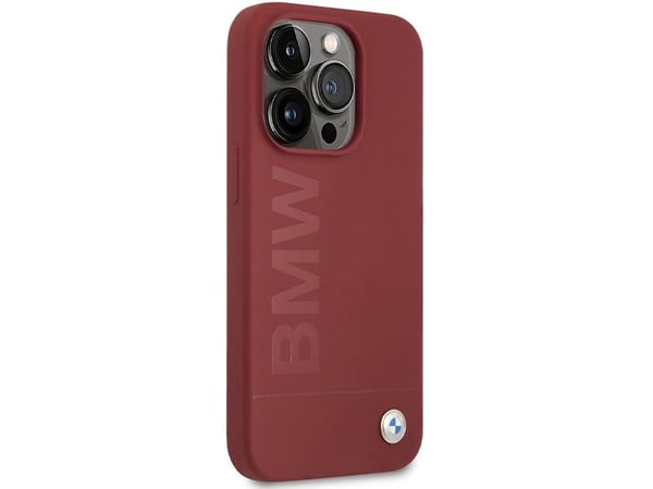 Apple iPhone 15 Pro BMW kotelo silikoni iso logo MagSafe (BMHMP15LSLBLRE) punainen