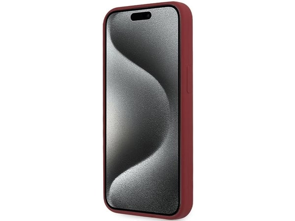 Apple iPhone 15 Pro BMW kotelo silikoni iso logo MagSafe (BMHMP15LSLBLRE) punainen