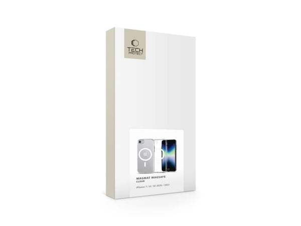 Tech Protect CASE MagSafe-beskyttet Magmat-etuiet til Apple iPhone SE 2022/SE 2020/8/7 transparent