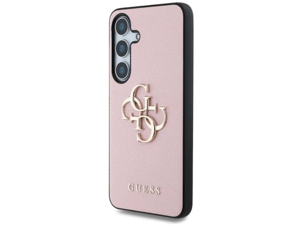 Guess Grained Big 4G-logo classic logo-deksel til Samsung Galaxy S25 Plus rosa