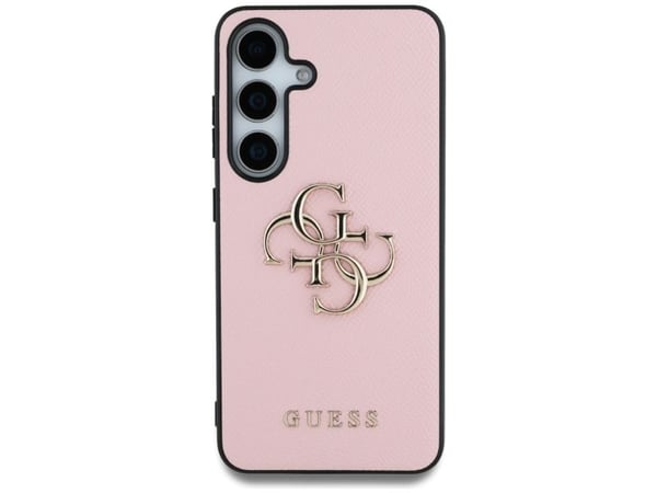 Guess Grained Big 4G-logo classic logo-deksel til Samsung Galaxy S25 Plus rosa