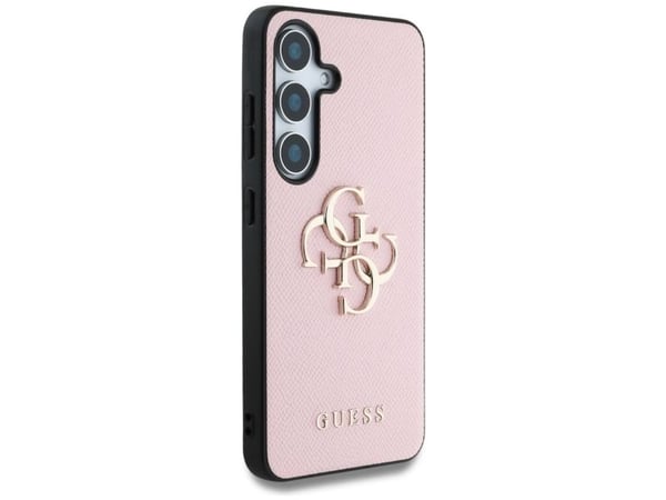 Guess Grained Big 4G-logo classic logo-deksel til Samsung Galaxy S25 Plus rosa