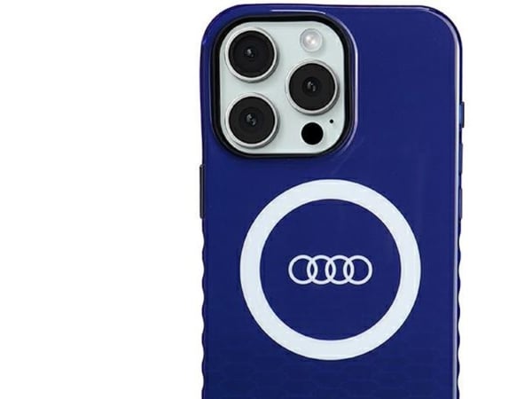 Audi-hette til iPhone 15 Pro Max 6,7" blå IML Big Logo MagSafe-etui
