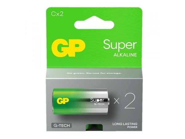 GP Super Alkaline C-batteri 14A/LR14 2-pak