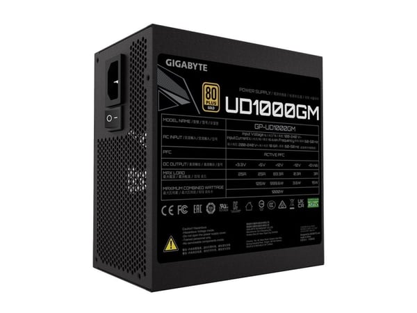 Gigabyte UD1000GM - Strømforsyning (intern) - ATX12V 2.31/ EPS12V - 80 PLUS Gold - AC 100-240 V - 1000 Watt - aktiivinen PFC