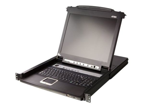 ATEN CL5708MW - KVM-konsoll med KVM-svitsj - 8 porter - PS/2, USB - Engelsk - Storbritannia og Nord-Irland - 17.3" - kan monteres i rack - 1920 x 1...