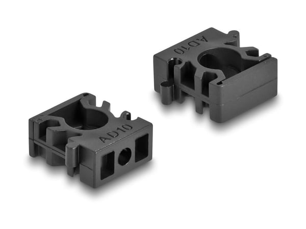 Delock - Kabelholder - with locking clip, 10 mm - svart (en pakke 8)