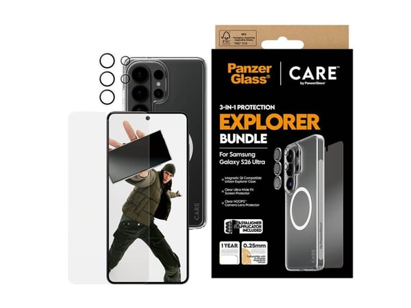 PanzerGlass | CARE by PanzerGlass 3-i-1-sett til Samsung Galaxy S26 Ultra