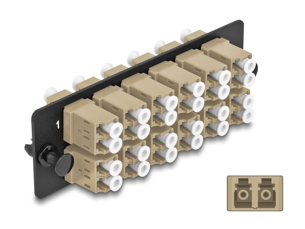 Delock - Fiberoptisk adapterplatta - LC Duplex MM X 12 - beige