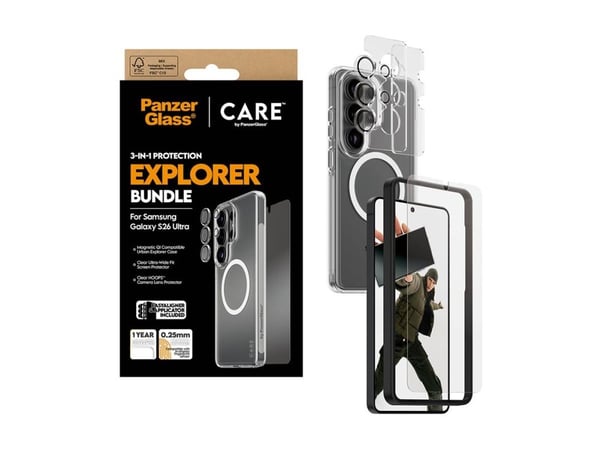 PanzerGlass | CARE by PanzerGlass 3-i-1-sett til Samsung Galaxy S26 Ultra