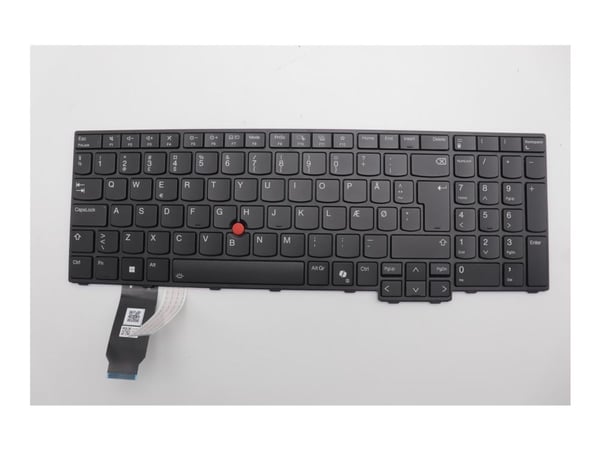 Chicony - Ersättningstangentbord för bärbar dator - med Trackpoint - bakgrundsbelyst - QWERTY - dansk - svart - FRU