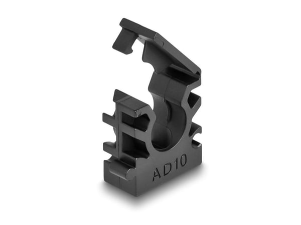 Delock - Kabelholder - with locking clip, 10 mm - svart (en pakke 8)