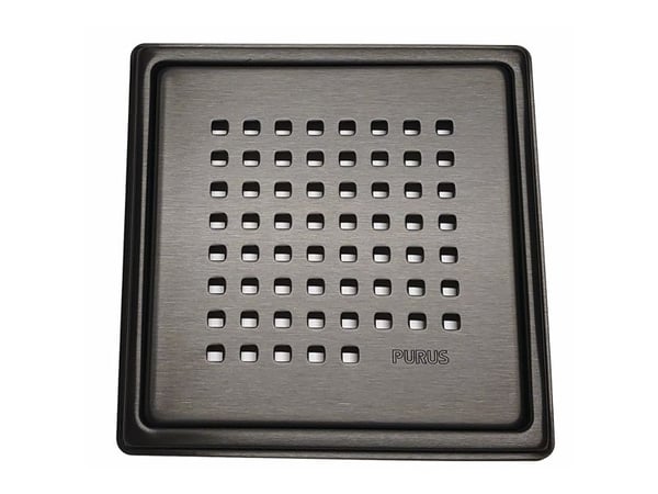PURUS CHESS lattiakaivon ritiläkehys 150 x 150 mm, PVD-musta ruostumaton teräs