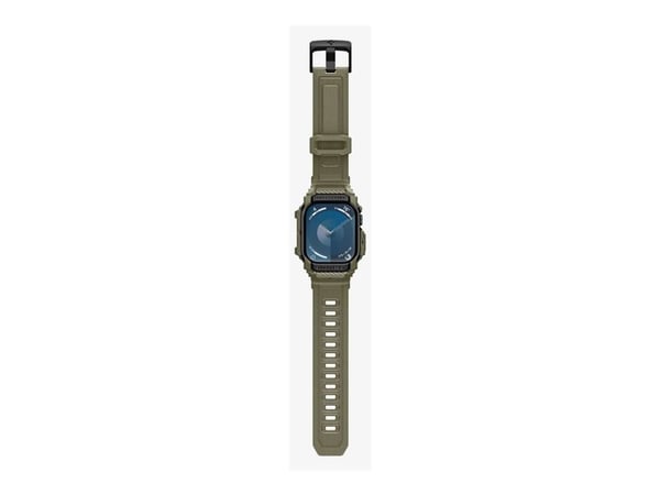 Spigen Rugged Armor Pro, Kotelo, Älykello, Khaki, Apple, Apple Watch 10 (46mm), Termoplastinen polyuretaani (TPU)