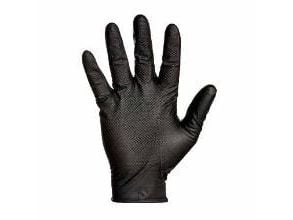 Engangshandske Grippaz 246BK str. M Nitril uden velourisering 0,15 mm Sort - (50 stk.)