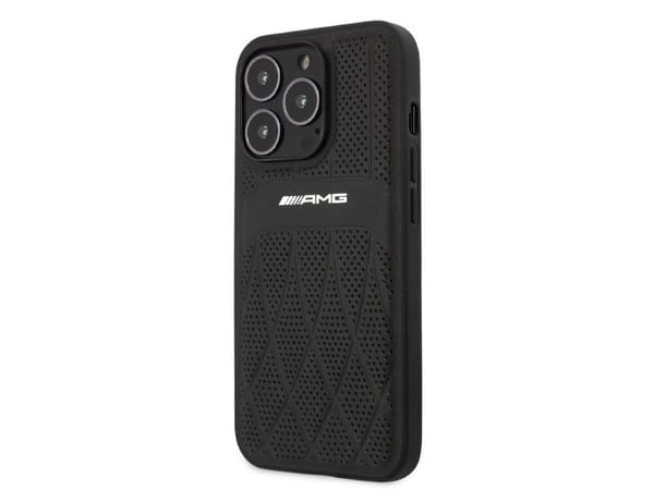 AMG AMHCP13LOSDBK iPhone 13 Pro / 13 6,1" czarny/black hardcase Leather Curved Lines