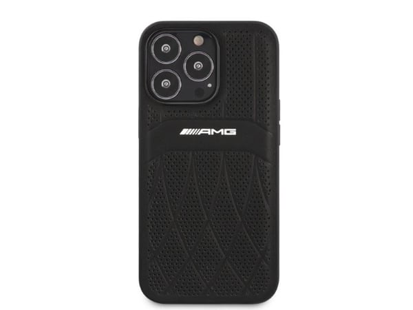 AMG AMHCP13LOSDBK iPhone 13 Pro / 13 6,1" czarny/black hardcase Leather Curved Lines