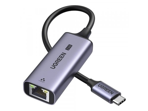 Ugreen USB-C to RJ45 2.5G Ethernet Adapter, USB Type-C, RJ-45, Hankjønn, Grå