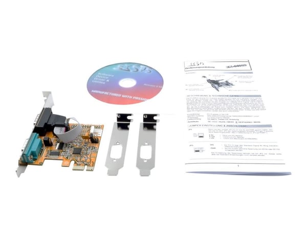 EXSYS EX-44082, PCIe, RS-232, RS-232, 921,6 Kbit/s, 16 B, 5 V
