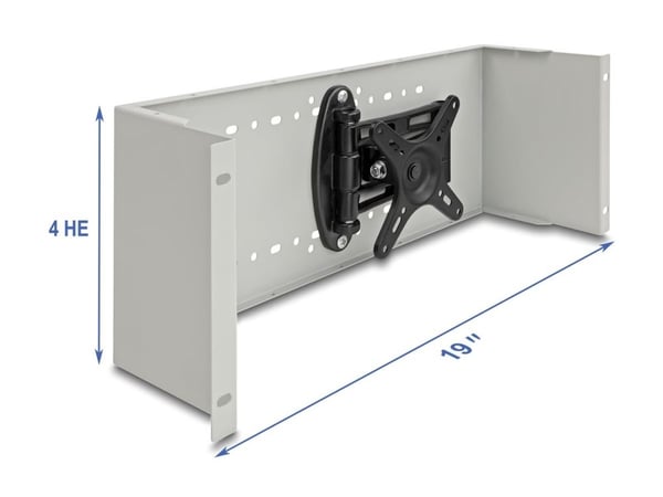 DeLOCK 42640, Litteän näytön kiinnitysvarsi, Harmaa, 10 kg, 50 x 50,75 x 75,100 x 100, 482,6 mm, 142 mm