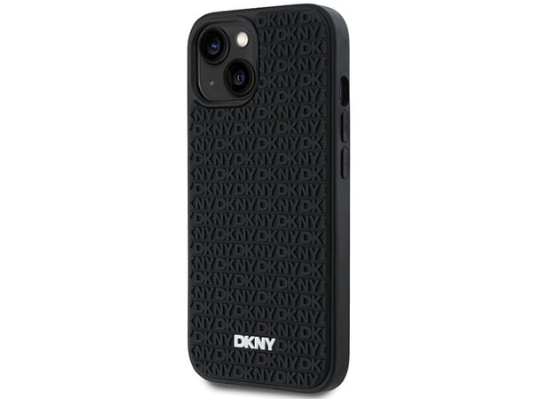 Apple iPhone 13 / 14 / 15 DKNY kotelo 3D kumi toistuva kuvio (DKHCP15S3DRPWK) dėklas telefonui juodos spalvos