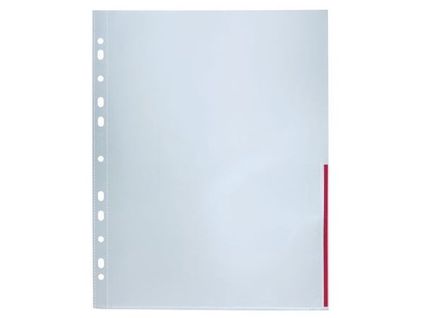 Signallomme bantex, a4, 120 µm, rød, pakkaus 100 stk.