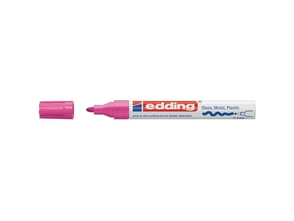 Edding 750, Rosa, Rosa, Hvit, 1 farger, Projektil spiss, Rund, 2 mm