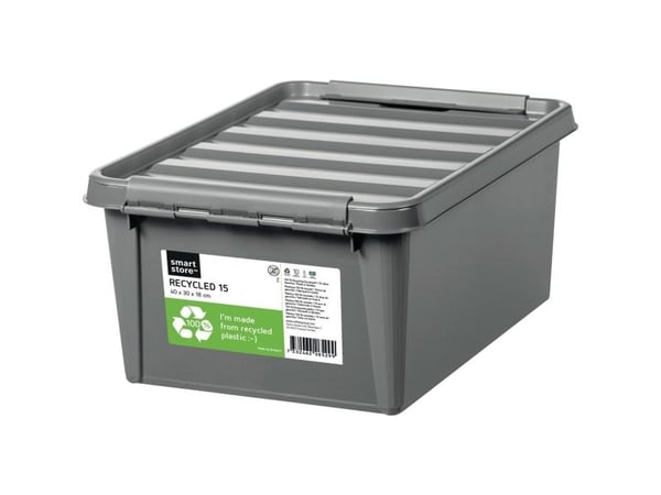 SmartStore Recycled 15 förvaringslåda 14 L 18 x 30 x 40 cm med lock, grå