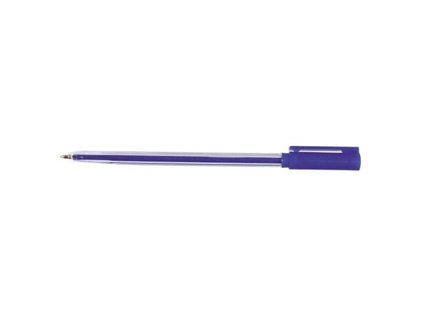 Kuglepen, Micron Crystal, 0,7 mm, medium, blå, pakke a 50 stk