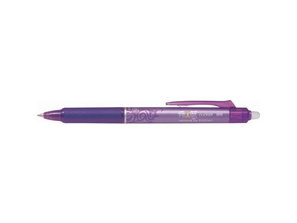 Rollerpenne, PILOT FriXion Clicker RT, 0,5 mm, lilla, pakke med 12 stk