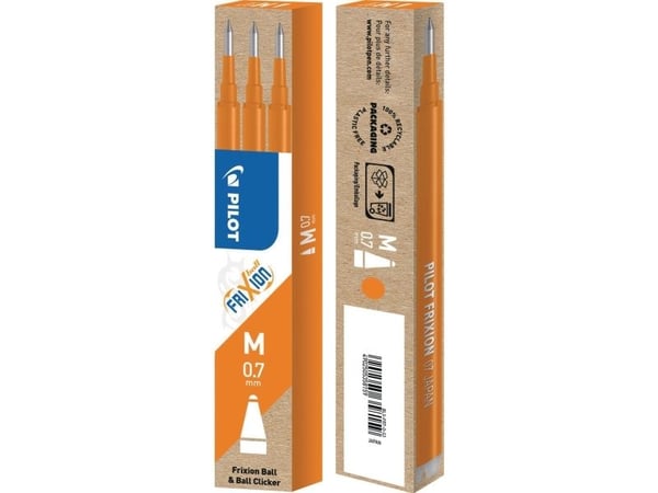 Refill Pilot Frixion Medium 0.7mm orange (3 stk.)