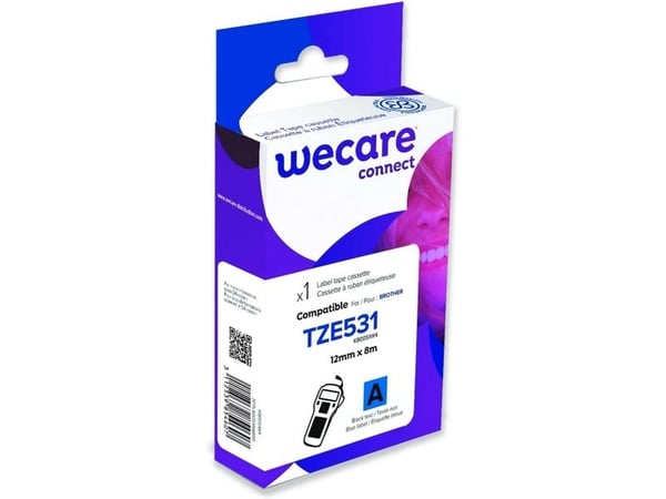 Wecare connect - Blå - Rulle (1,2 cm x 8 m) 1 kassett(er) med etiketteringstejp - för Brother TZe-531