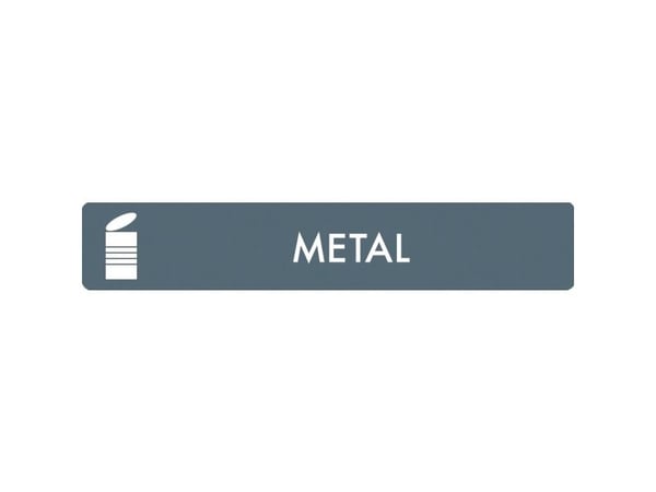 Piktogram Bica® Metal, vinyl, självhäftande, HxB 3 x 16 cm, grå
