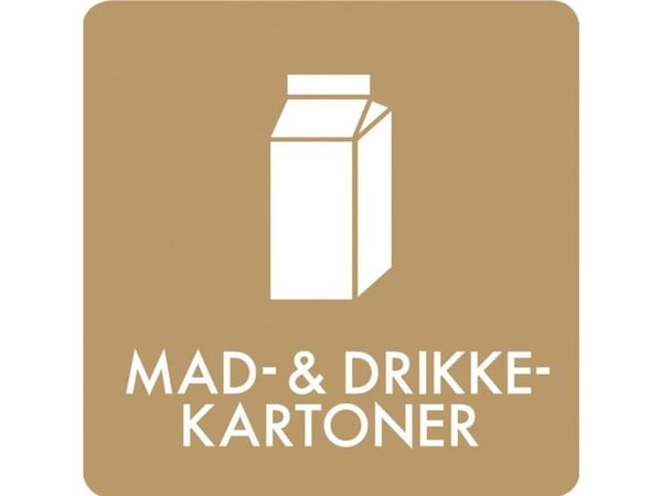 Piktogram, mad- og drikkekartoner, 12 x 12 cm, brun