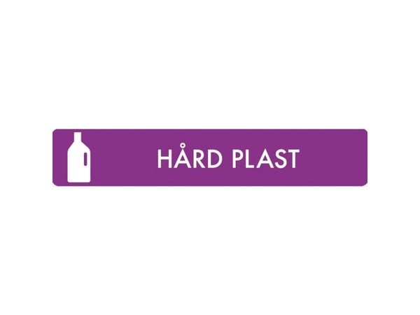 Piktogram, hård plast, 3 x 16 cm, lilla