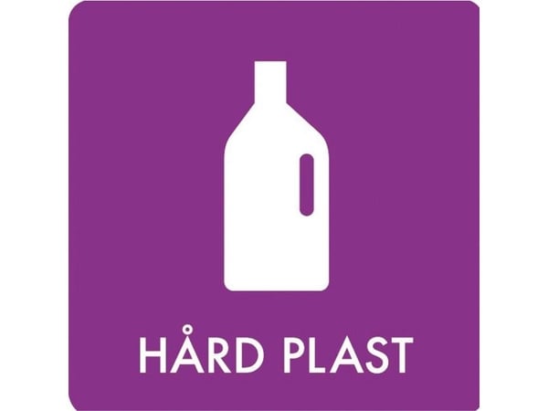 Piktogram, hård plast, 12 x 12 cm, lilla