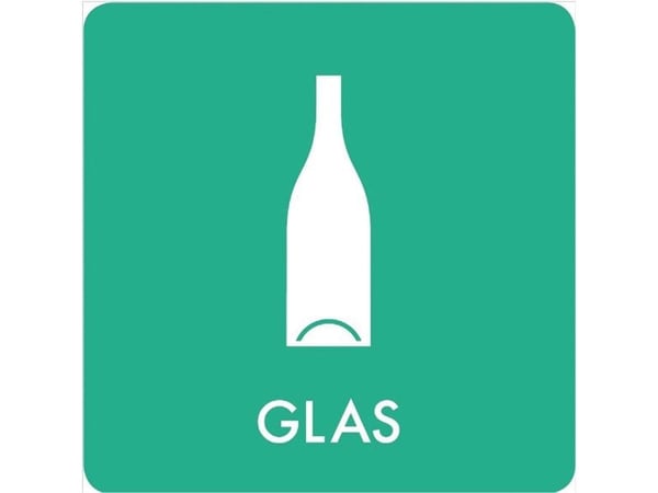 Piktogram, glas, 12 x 12 cm, grøn