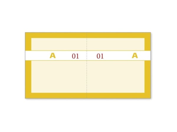 Kuponkikirja mayland nr.4, 70 x 130 mm, keltainen, 200 arkkia