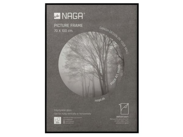 Fotoramme 70x100 cm blank sort - til plakater