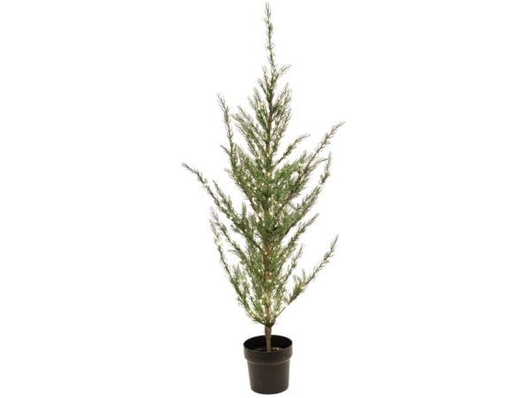 Kunstigt Cedertræ i potte, højde 120 cm,140 LED lys. 230 volt. (780-193)