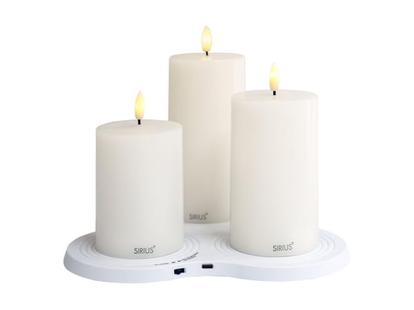 Sirius Home Sille ladattava valaisinsetti, 3 kpl, lämmin valkoinen