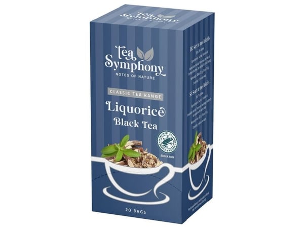 Te, Symphony, lakrits svart te, förpackning á 20 st