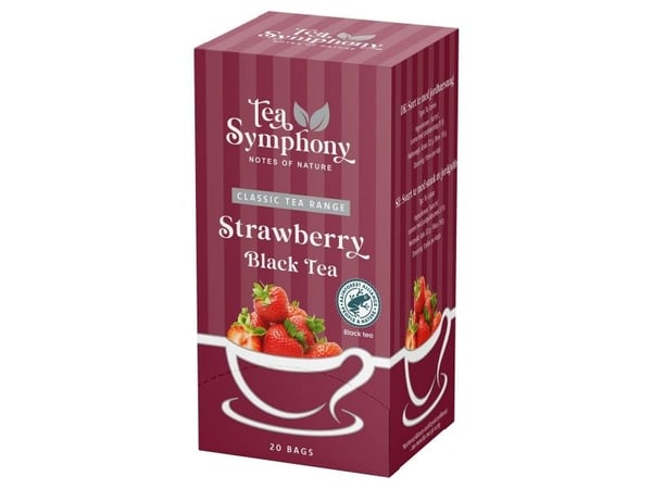 Tee, Symphony Type 1, täyttöpaino: 40 Mansikkatee, 20 kpl:n pakkaus