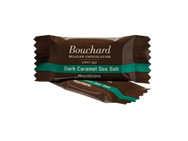 Chokolade, Bouchard Caramel + seasalt Flowpack pakke på 1 kg