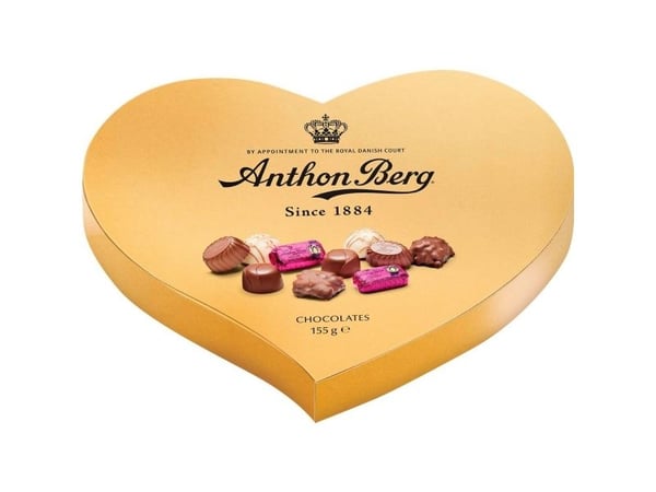 Anthon Berg Guld Hjerteæske med 155g chokolade