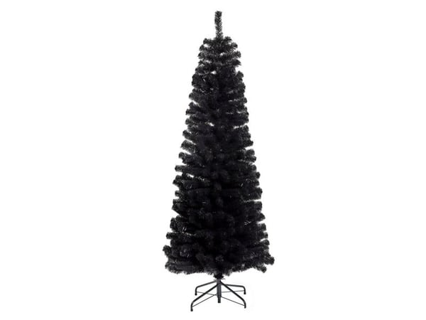 Joulukuusi keinotekoinen kapea PVC "BLING" luokka C 180 x 68 cm. ilman valoja, musta, NORDIC WINTER (780-186)