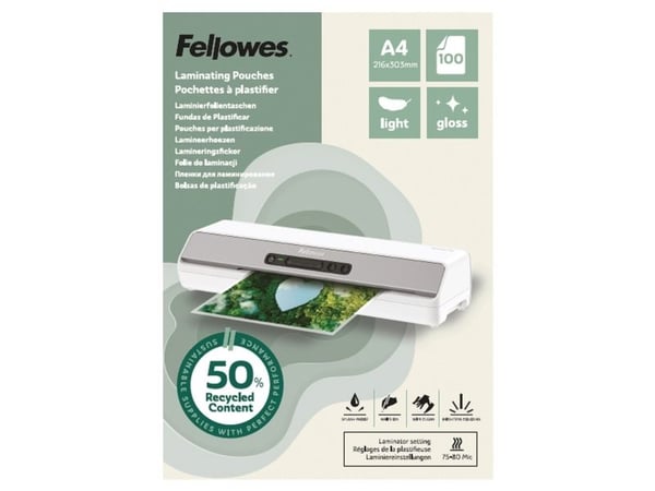 Fellowes 100142987, Kiiltävä, A4, Thermal, 216 mm, 1 mm, 303 mm