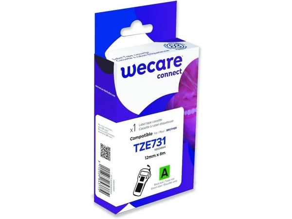 Textband Wecare, kompatibelt med TZE-731, svart/grönt