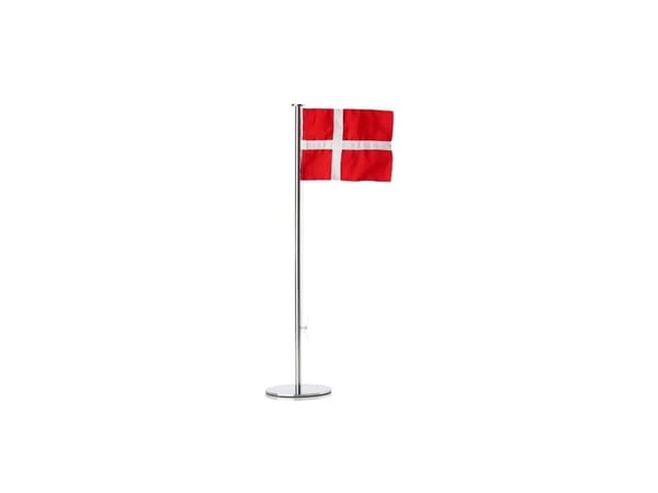Bordflag Zone Ø9x40 cm Dannebrog Rustfri Stål Blank
