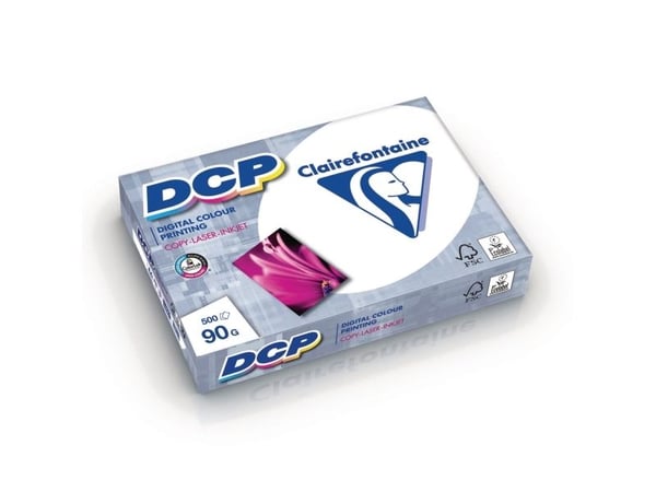 Kopiopaperi väritulostukseen, Clairefontaine DCP, 90 g/m2, A4 - (5 pakkausta x 500 arkkia)